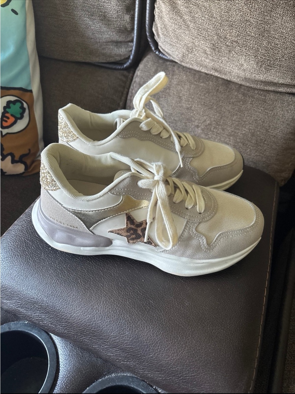 Vintage Havana Neutral Star Leopard Accent Chunky Sneakers